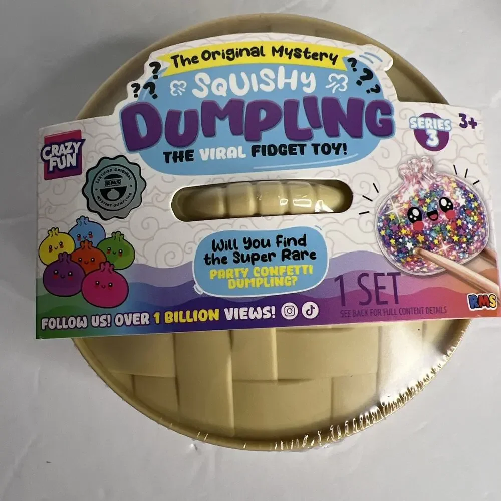 4x RMS Squishy DUMPLING Series 3 Mystery Viral Fidget Toy PARTY CONFETTi Edition